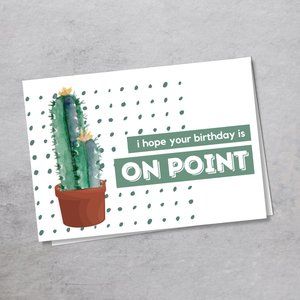 cute cactus happy birthday card
